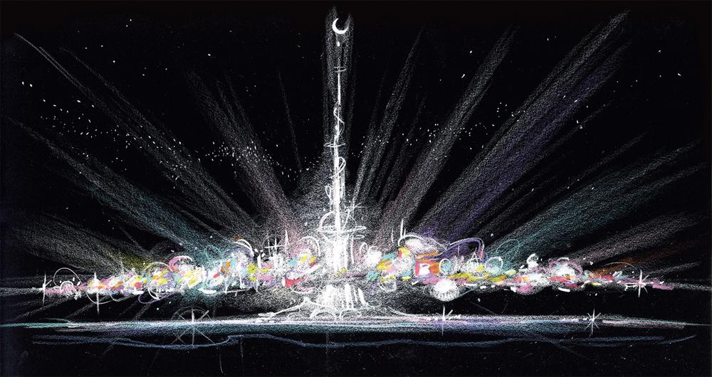 Art conceptuel Lunaria par Glen Keane. | Over The Moon: Illuminating the Journey de Leonard Maltin, publié par Titan Books. SUR LA LUNE © Netflix / Pearl Studio 2020.