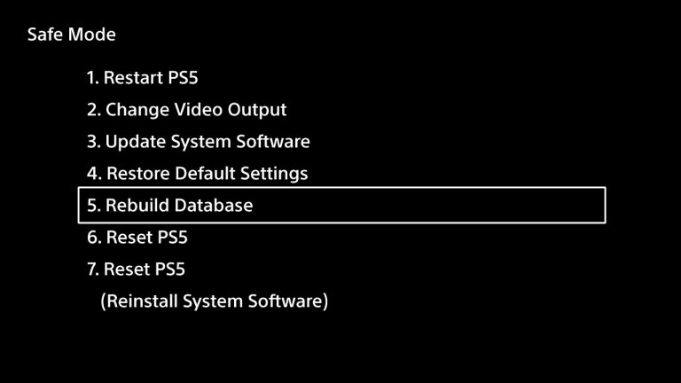 Hpw pour mettre la PS5 en sécurité en mode sans échec