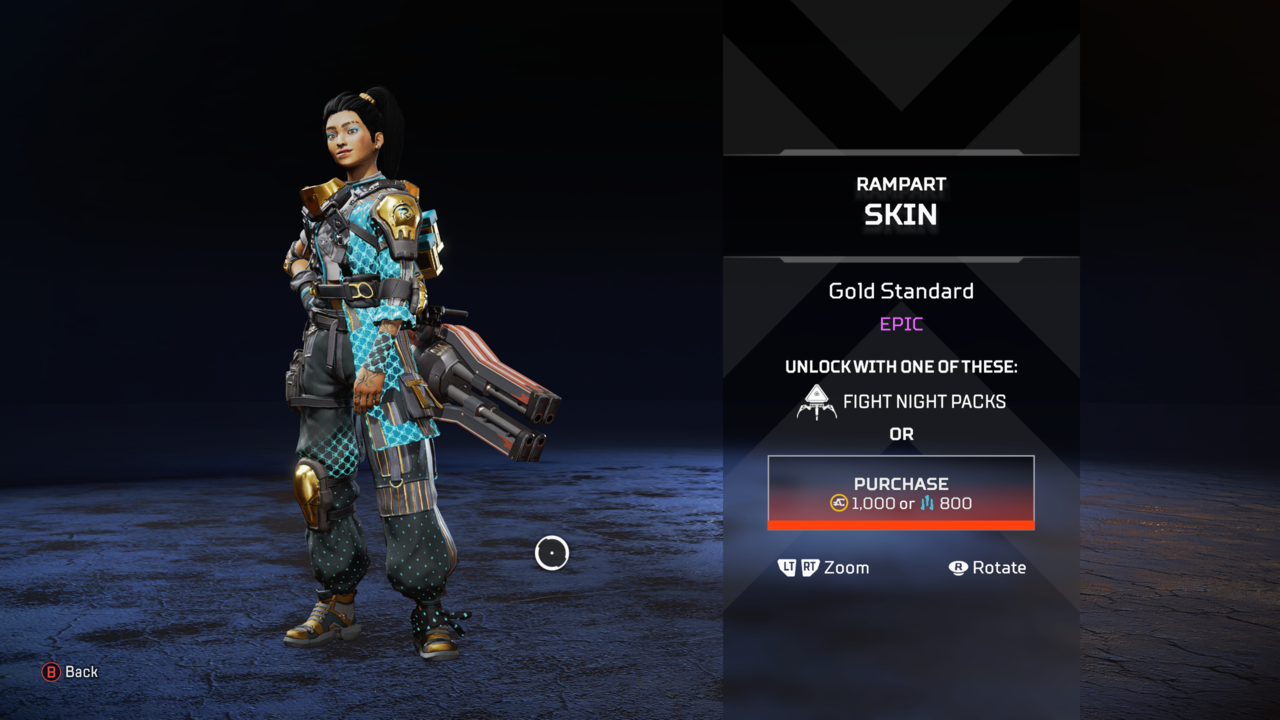 Bien que pas aussi flashy que les skins légendaires, les skins épiques de Fight Night sont tous assez élégants aussi.