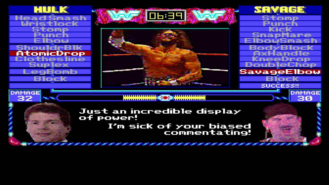 Gameplay de MicroLeague Wrestling