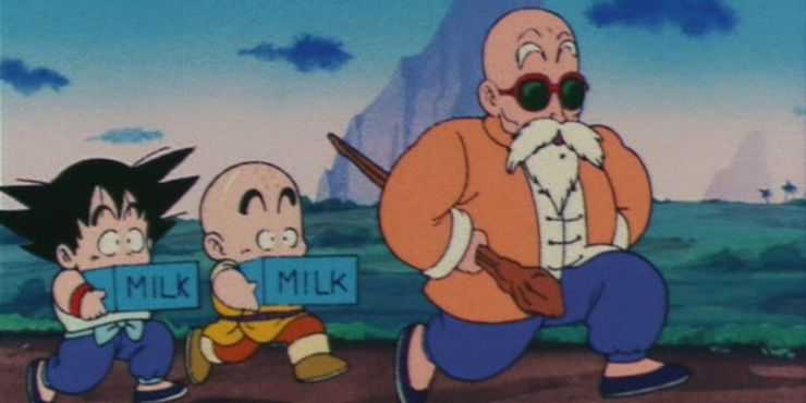 Original Dragon Ball Goku Krillin Milk Entrainement Avec Roshi