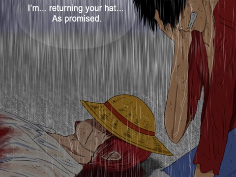 Luffy pleure la mort de Shanks