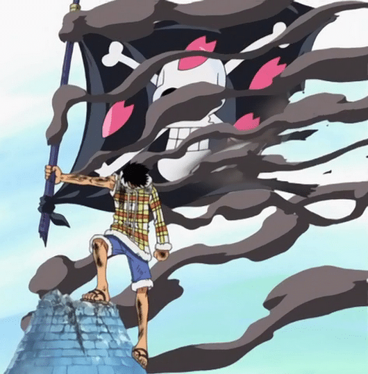 Luffy protège le drapeau de Chopper