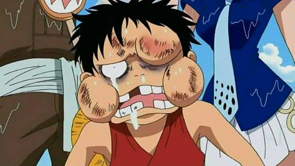 Luffy frappé par nami