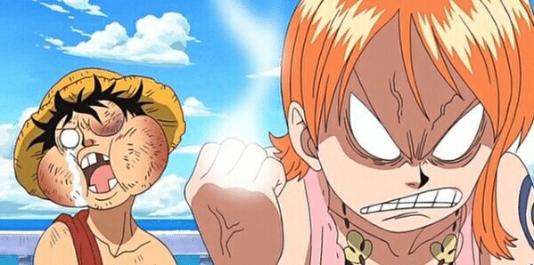 Nami frappe luffy