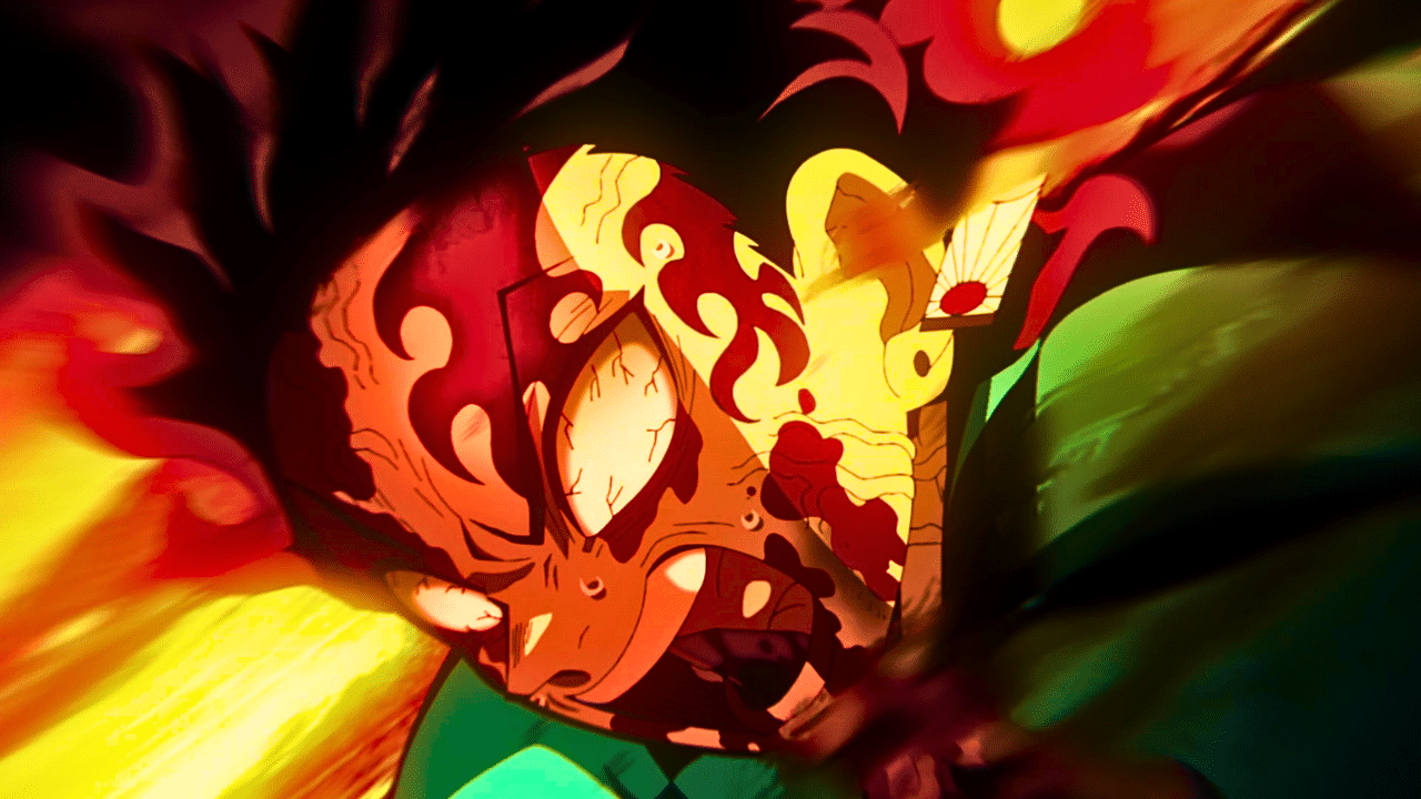 demon slayer tanjiro dragon halo solaire marque visage