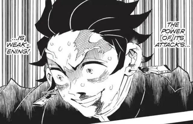 tanjiro sourire mechant