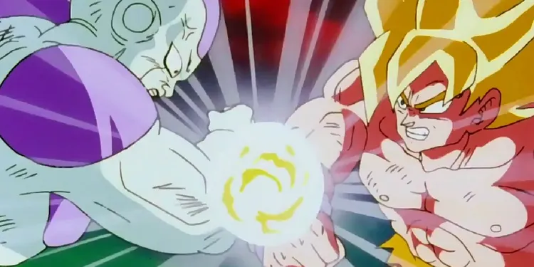 Goku blocks Freezer dbz