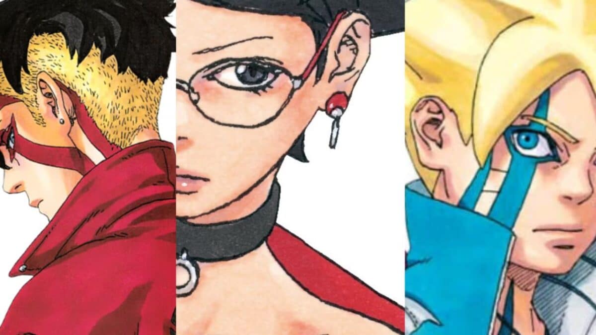 sarada kawaki boruto trio timeskip