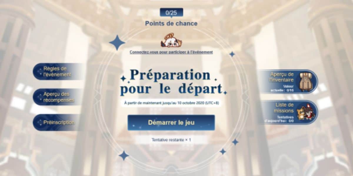 Préparation pour la sortie