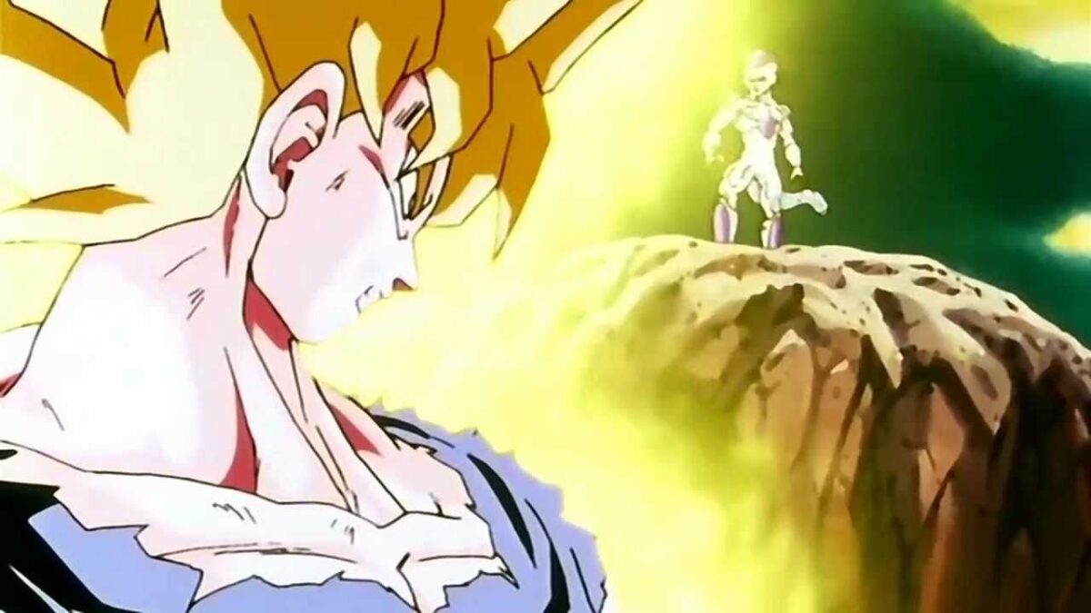 il essaye de se transformer en super saiyan