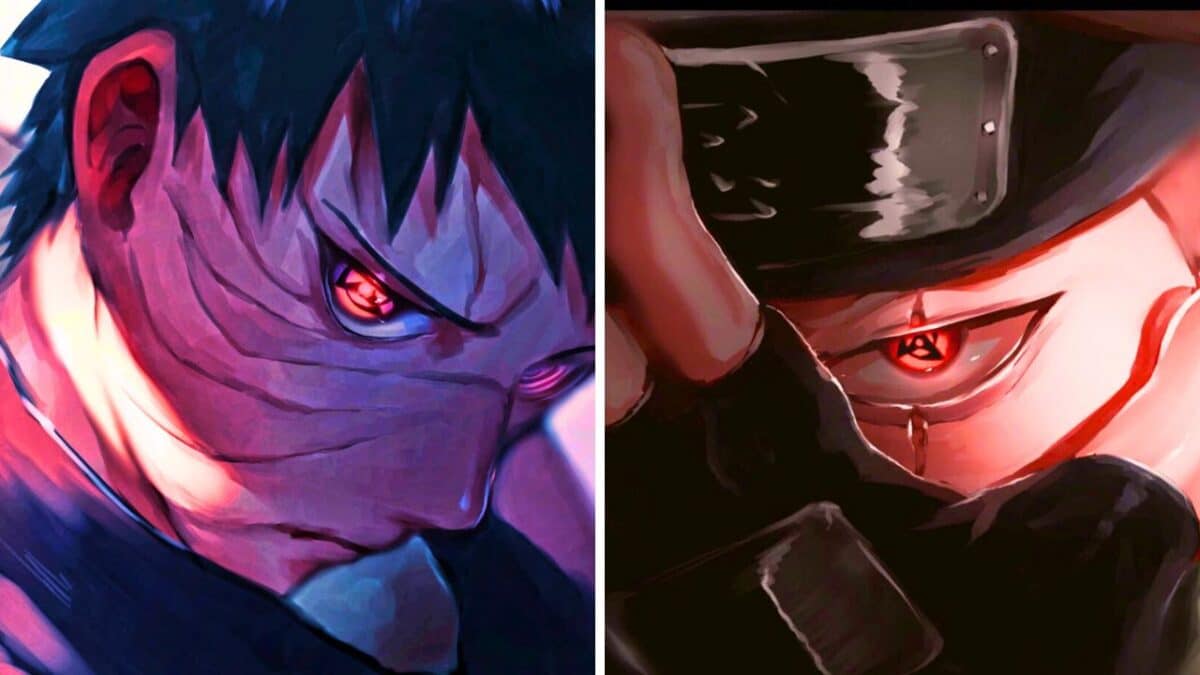 kakashi obito collage yeux sharingan