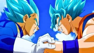 dragon ball goku et vegeta saiyan blue