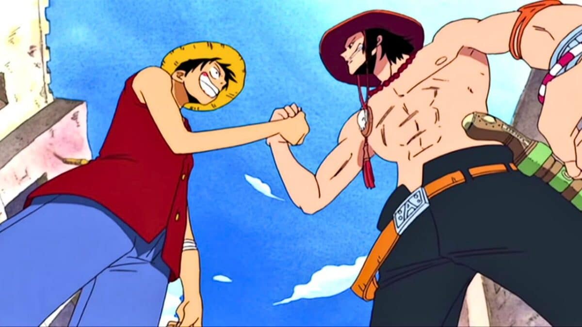 luffy et ace serrent la main