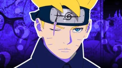 boruto two blue vortex sur fond rouge