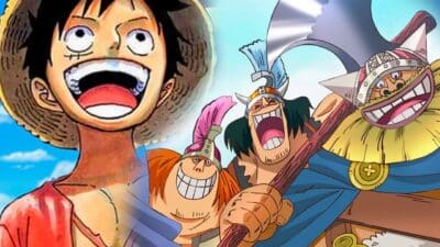 luffy sur elbaf avec les geants