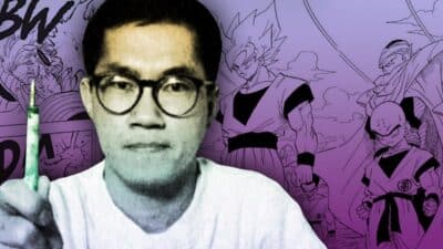 akira toriyama sur fond bleu