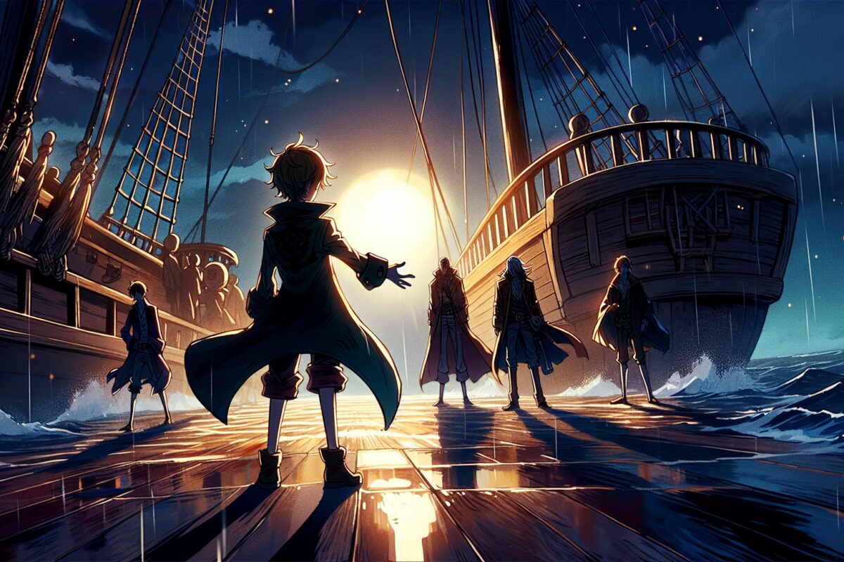 Luffy tend la main sur le pont du Thousand Sunny